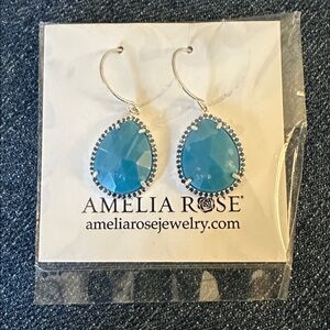 NWOT Amelia Rose Blue Teardrop Earrings